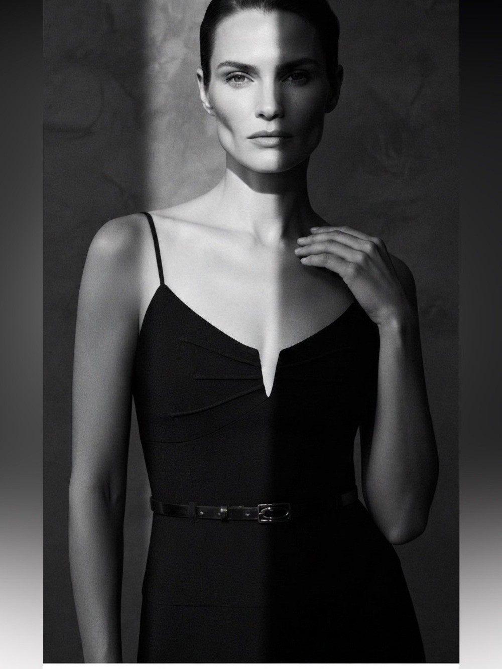 Black Halo black Belted Spaghetti Strap sheath Dress